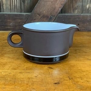 Vintage Hornsea Brown Contrast Gravy Sauce Boat